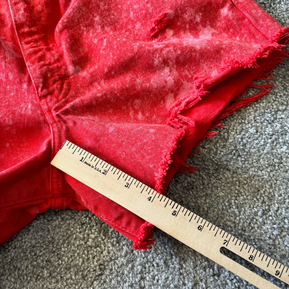 vintage Calvin Klein jeans shorts womens 13 red bleached distressed holy cut off - Picture 12 of 12